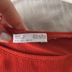 Burnt orange zara blouse